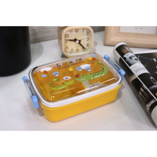 Lunch box กล่องข้าวพลาสติก ลายCrocodile JP Quality 450ml 11x17x7 cm 4973307515163