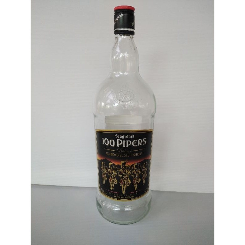 ขวดเหล้า 100 Pipers ขวดเหล้าเปล่า ขนาด 1.5  Lite สวยๆน่าสะสม