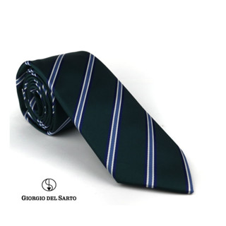 Giorgio Del Sarto Necktie 8.5cm Green Fabric Texture เนคไทสีเขียวมีเท็กเจอร์