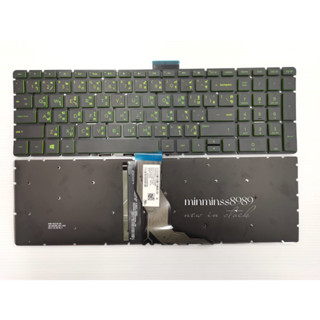 HP Keyboard คีย์บอร์ด HP 15-CB 15-BS 15-BW 15-CC 15S-FGอักษรสีเขียว TH-EN