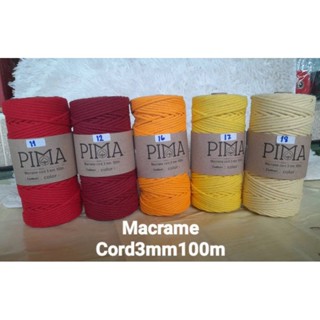 PIMA  Macrame cord เชือกทอกลม  3มิล ยาว100ม. นน.280ก.