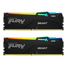 (KF552C40BBAK2-32 )32GB (16GBx2) DDR5 5200MHz RAM (หน่วยความจำ) KINGSTON FURY BEAST DDR5 RGB (BLACK) (KF552C40BBAK2-32)