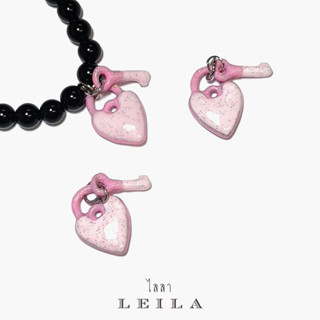 Leila Amulets ลูกกุญแจแขไข แม่กุญแจใจเศรษฐี Baby Leila Collection สีชมพู (พร้อมกำไลหินฟรีตามรูป)