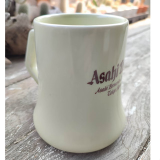 แก้วมัคเบียร์ asahi mug beer แบรนด์ญี่ปุ่น ทรงย้อนยุควินเทจ เนื้อเซรามิก