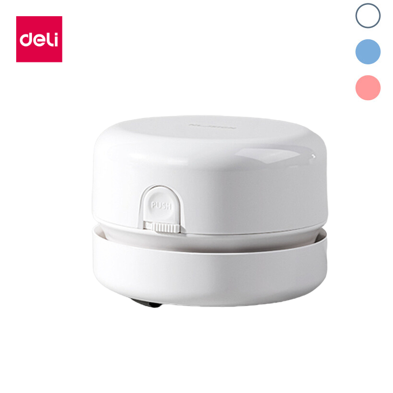 Deli เครื่องดูดฝุ่นอัตโนมัติ ใช้งานได้บนโต๊ะทำงาน ระบบใส่ถ่าน และ USB พกพาง่าย Dust Sweeper