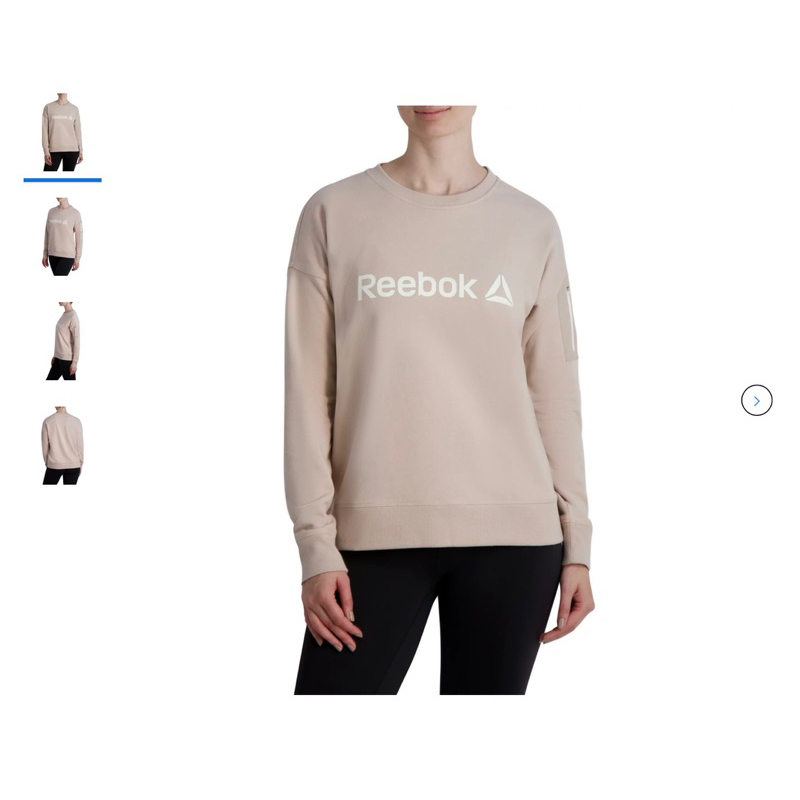 เสื้อสเวตเตอร์แขนยาวReebok Reebok Women's Level up Crewneck Sweatshirt with Woven Zippered Arm Pocket - รูปที่ 2