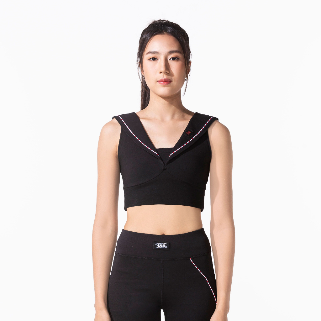 UNBOUND SAILOR-COLLAR CROP TOP (2023) เสื้อกล้ามทรงครอป สีดำ คอปก