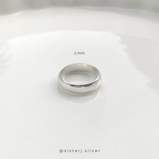 Sister J. (curve) basic ring 5 mm แหวนเงินแท้หน้าโค้ง 5 mm /silver925