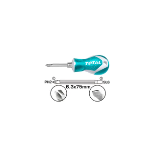 Total ไขควงสลับ(แบน-แฉก)ปลายแม่เหล็ก รุ่น THT250206 THT250216 THT250226 ( 2 in 1 Screwdriver Set )