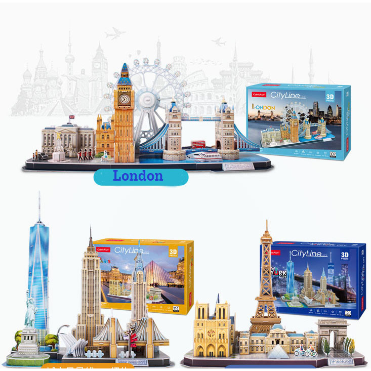 (พร้อมส่งทั้ง 9 เมืองค่า) Cubicfun 3D City Line บล็อคตัวต่อกระดาษ เมืองสำคัญต่างๆในโลก แต่ละเมืองสวยงาม คุ้มค่ามากๆค่ะ