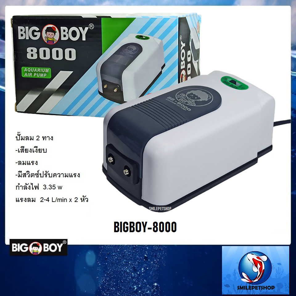 BIGBOY-8000 (ปั๊มลม 2 ทาง  ลมแรง เสียงเงียบ ปรับความแรงได้)
