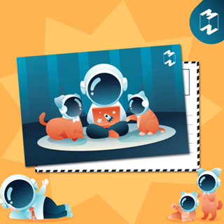 Mission To The Moon Postcard - Sommoon &amp; Friends