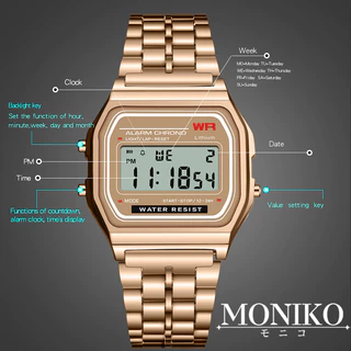 MONIKO นาฬิกาข้อมือดิจิทัล Led กันน้ำ สําหรับผู้หญิง และผู้ชาย