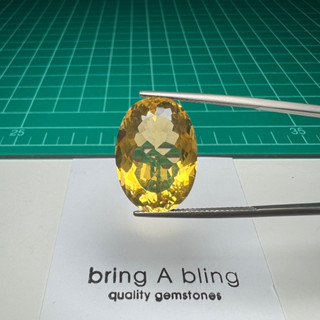 ซิทริน Citrine น้ำหนัก 16.45 ct (21x14.5x9.5)mm เม็ดนี้สวยมากเหสีองทอง พลอยธรรมชาติ ไม่ผ่านการปรุงแต่ง ไฟเต็ม สะอาด