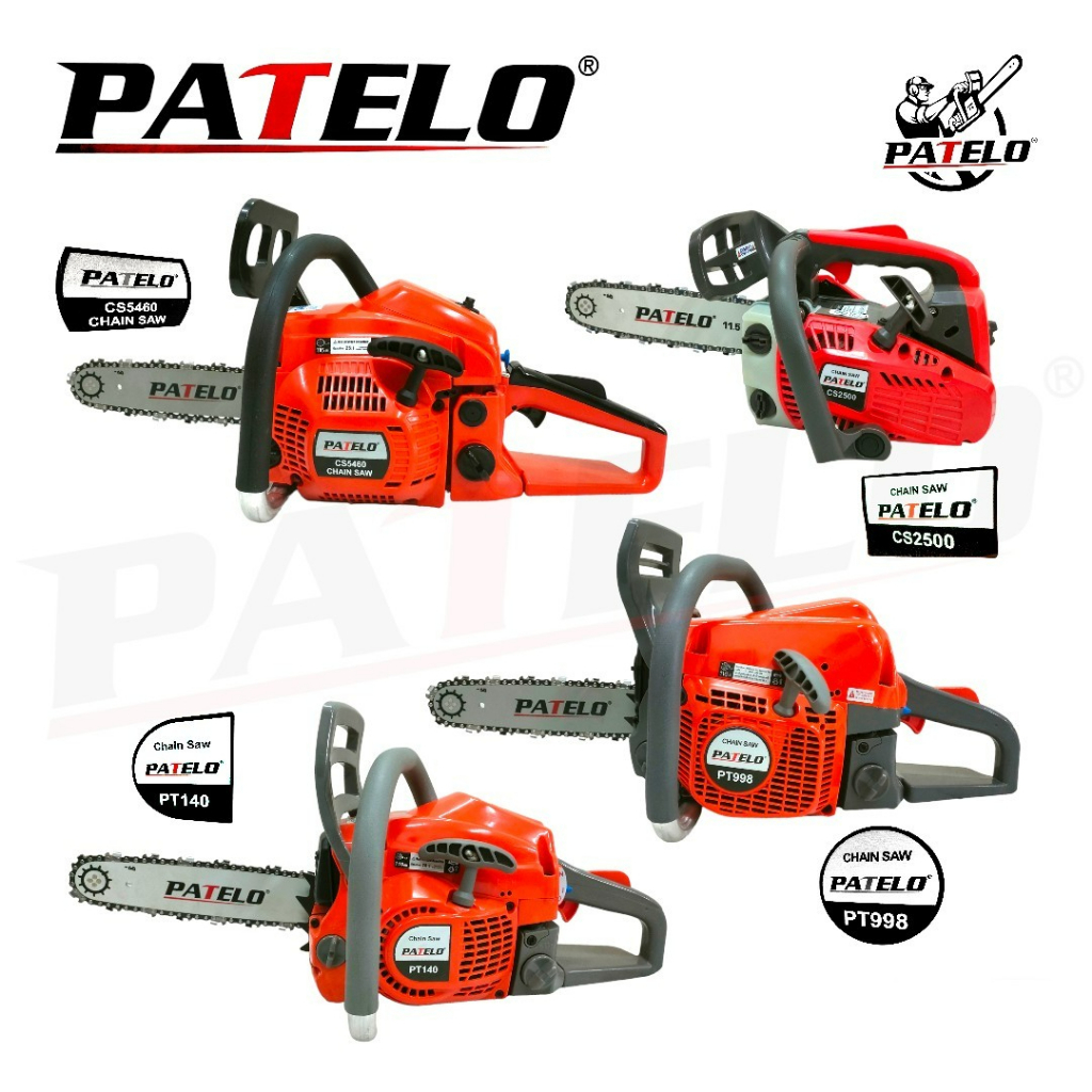 เลื่อยยนต์ PATELO รุ่น 140 / 998 / CS5460 รุ่นงานหนัก มาพร้อมบาร์ 18 นิ้ว +โซ่ (3636-18 นิ้ว) เลื่อย