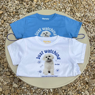 Just watching 🐶💞 baby crop เชือกรูด Honey Mood อก 32-36 ยาว 16🍯🧸 ทรงสวยใส่สบาย มีหลายลายหลายสีให้เลือก ผ้าcotton 1OO%