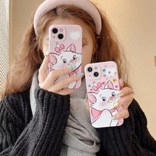 🔥ส่งจากไท🔥 【Marie Cat】เคสไอโฟน 14Pro max น่ารัก สีชมพู เคส for iPhone 11 12Pro 13 14Pro 12 14 case DIY ที่ทำด้วยมือ