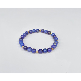 กำไลหินแท้ 100% Lapis Lazuli  : ลาพิส ลาซูลิ  หินสัญลักษณ์ของความอุดมสมบูรณ์ นำโชคด้านการเงิน