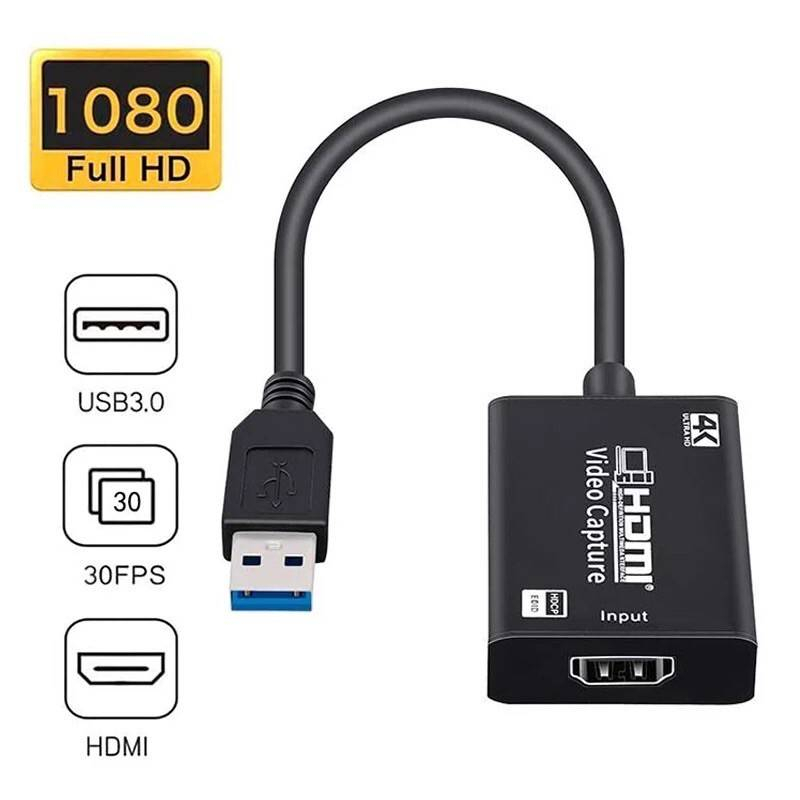 USB 3.0 Video Capture Card HDMI 1080P Full HD Capture ADAPTER ทีวีจูนเนอร์คอมพิวเตอร์สำหรับ Windows