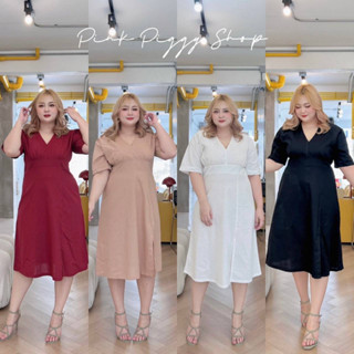 🔥Plussize🔥เดรสคนอ้วน🔥 M อก 40-46  เอว 36-42         L อก 48-50   เอว 44-46