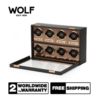 กล่องหมุน กล่องนาฬิกา WOLF1834 รุ่น AXIS 8 PIECE WATCH WINDER (Copper)