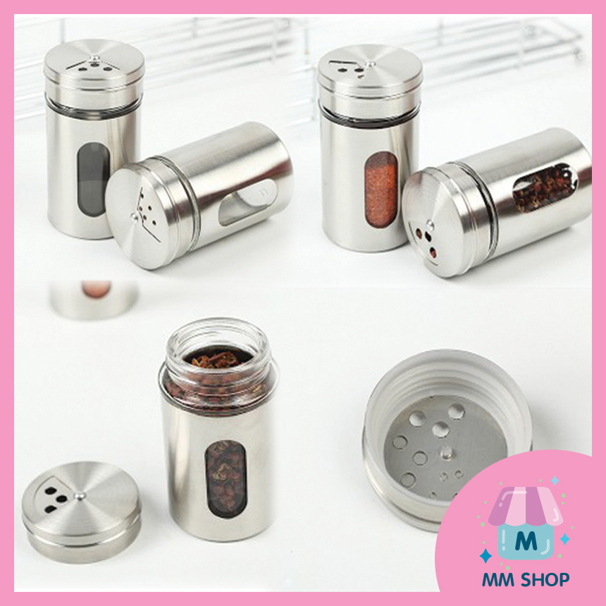 ขวดเครื่องปรุง ขวดพริกไทย ขวดแก้วหุ้มสแตนเลส หนา อย่างดี ราคา ถูกที่สุด ดีลบีเคเค แกลเลอรีภาพที่ 4