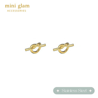 Miniglam Tie the Knot Stud Earrings (Gold) ต่างหูดีไซน์เงื่อนสีทอง