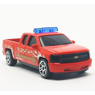 Majorette Chevrolet Silverado - Fire Rescue Division 12 - R - Smoked Red ล้อ D5S Scale 1/71 (8cm) ไม่มี package