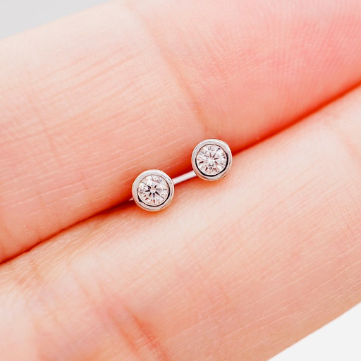 [ PCPY Jewelry ] ต่างหูเพชรแท้ 💎 ทองคำแท้9K (ทอง37.5%)เพชรแท้น้ำ100 เบลเยี่ยมคัต [9KPE1167]