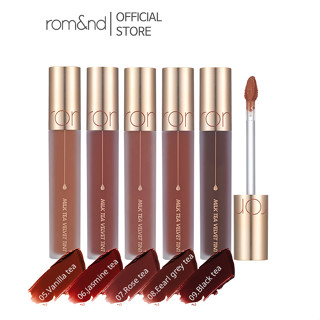 [rom&amp;nd official] rom&amp;nd Milk Tea Velvet Tint / ลิปเนื้อกำมะหยี่ ลิปจิ้มจุ่ม เครื่องสำอาง ชานมไข่มุก เนื้อกำมะหยี่ บาง