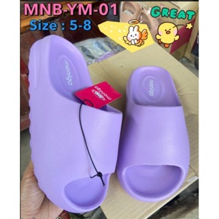 (ม่วง) monobolYM01 รองเท้าแตะแฟชั่นพื่นหยัก สูง1.5นิ้ว หนานุ่ม