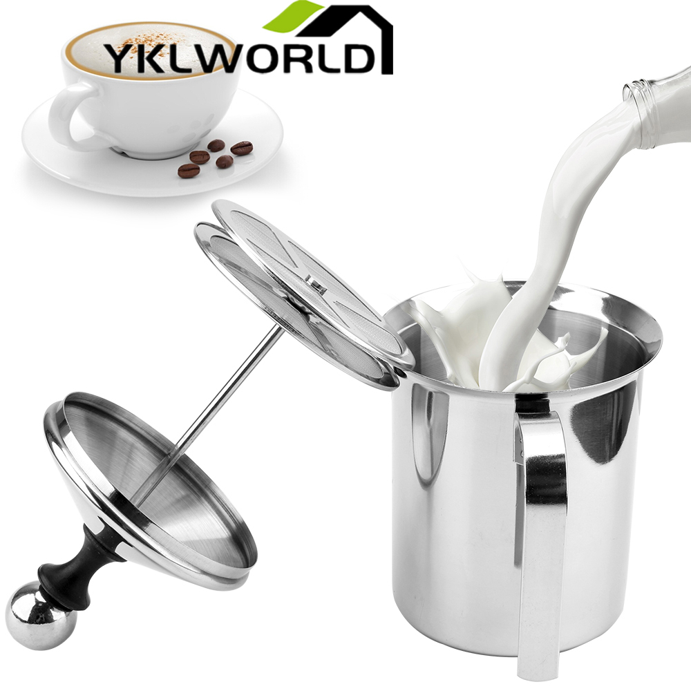 YKLWORLD แก้วกาแฟ 500ml ถ้วยปั๊มฟองนม เครื่องทำฟองนม เครื่องชงกาแฟ ถ้วยตีฟองนม ที่ตีฟองนม Milk Creamer Foamer Stainless