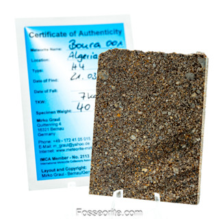 อุกกาบาต หิน BOURA 001 Meteorite แบบสไลซ์ใหญ่ พร้อมใบรับรอง จาก Germany #3 หนัก 40.4 กรัม