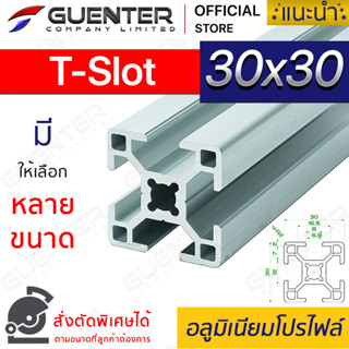 อลูมิเนียมโปรไฟล์ 30×30 T-Slot ยาวสุด 1 เมตร (สั่งตัดได้) ยาวสุด 1 เมตร สินค้ามาตรฐาน คุณภาพดี ราคาถูกสุด [ALPC-33-TS]