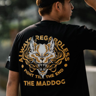 Maddogstreet® 🔥เสี้อยืด ลาย รุ่น หมาป่าทอง แขนสั้น เสื้อยืดผู้ชาย