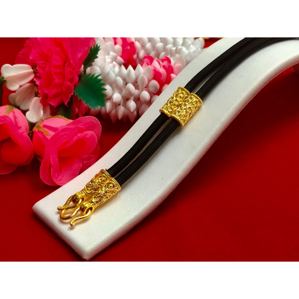 S01สร้อยคอ แขวนพระ 1 องค์ สร้อยเชือกร่ม สร้อยห้อยพระ ขนาด 3 มม. ยาว 24 นิ้ว หัวจรวด ชุบทอง สร้อยแขวนพระ สายห้อยระ