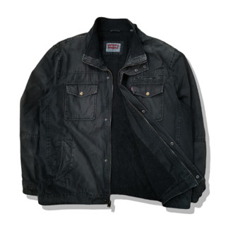 LEVIS Black Trucker Full Zipper Jacket รอบอก 54”