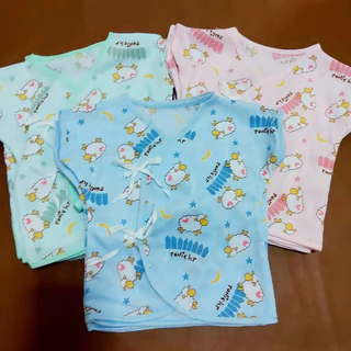 🌸คละให้ไม่ซ้ำลาย🌸เสื้อเด็กแบรนด์little แท้ เสื้อผูกหน้าเด็กแรกเกิดเนื้อผ้านุ่มๆ มีราคายกโหล12ตัว