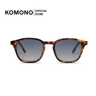 KOMONO Marlon Havana Ash แว่นกันแดด ทรงสี่เหลี่ยมผืนผ้า สีกระ unisex