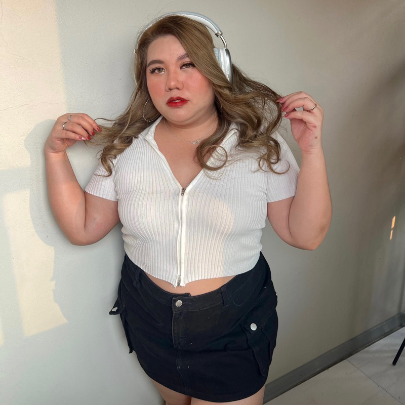 📮 พร้อมส่ง 💘 เสื้อไหมพรมสาวอวบรุ่นซิป (อก 36-48) - รูปที่ 7