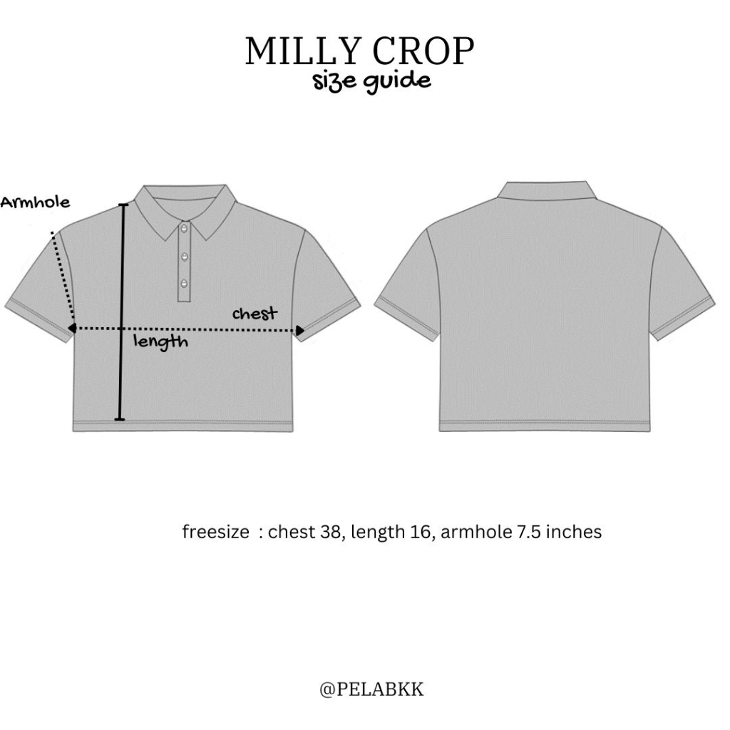 Pela.bkk - Milly Crop  เสื้อยืดแขนสั้นทรงครอปมีปก - รูปที่ 6