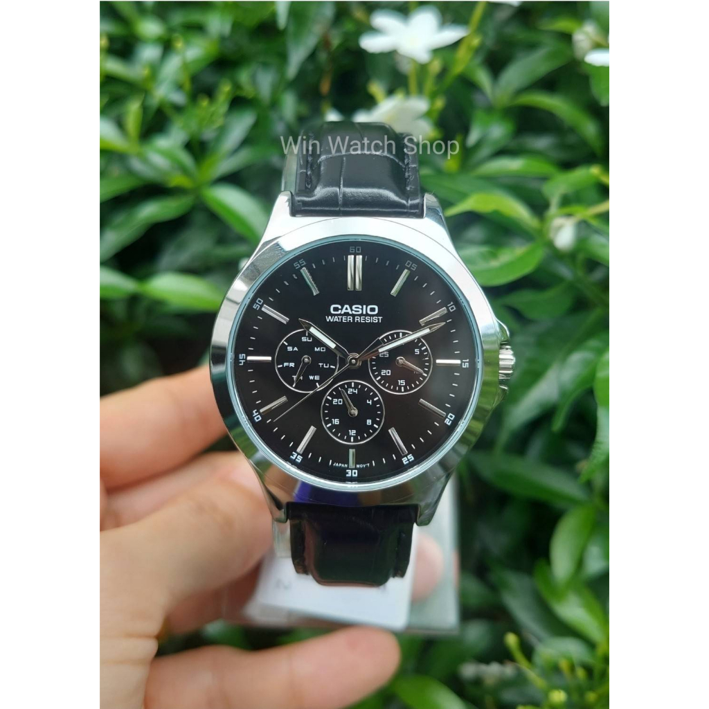 นาฬิกา Casio รุ่น MTP-V300L-1A และ LTP-V300L-1A นาฬิกาสายหนังสีดำ - สินค้าของแท้ 100% รับประกันสินค้า 1 ปีเต็ม