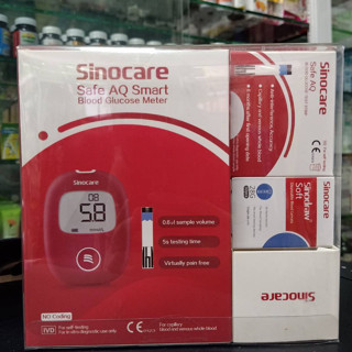 SINOCARE  AQ  SMART  เครื่องวัดระดับน้ำตาล   พร้อมแผ่นตรวจและปากกาเจาะ