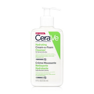 Cerave Hydrating Cream-to-Foam Cleanser 236ml เซราวี ไฮเดรติ้ง ครีม-ทู-โฟม คลีนเซอร์ 236 มล.