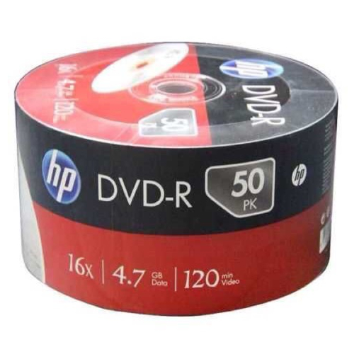 แผ่นดีวีดี DVD-R HP ขนาดความจุ 4.7GB แพ็ค 50 แผ่น