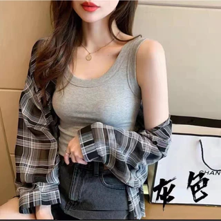 แฟชั่นใหม่ สไตล์เกาหลี เสื้อกล้ามผู้หญิง เสื้อยืดเสื้อกั๊ก ใส่สบายดูผอม #001 NBX