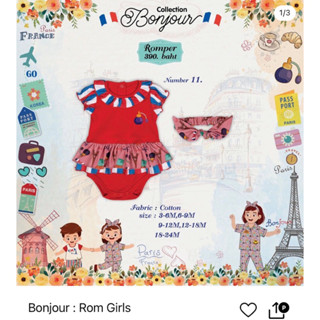 brand prince &amp; princess bonjour romper ใส่ครั้งเดียว ซักมือ ไม่มีตำหนิ