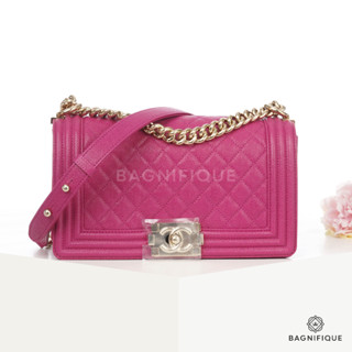 CHANEL BOY 10_ PINK FUCHSIA CAVIAR GHW