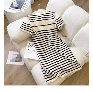 💕Miki-Shop*พร้อมส่ง😍มินิเดรสคอปกแขนสั้นสวยหรู 88063*