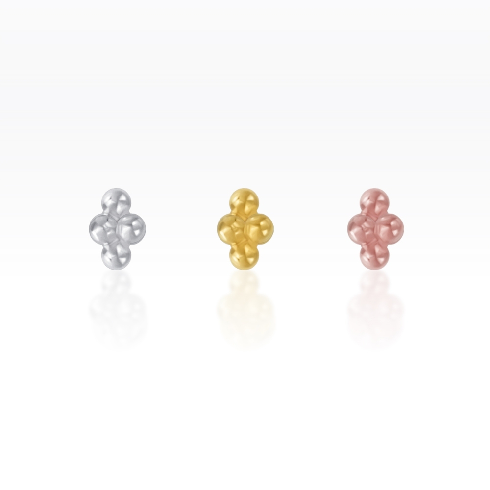 PiercingRoomByJay, จิว/ต่างหู แป้นแบน สำหรับผิวแพ้ง่าย Four Dot แป้นแบน เงินแท้
